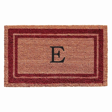 Monogram Door Mat, Natural, Burgundy, 18 in W x 30 in L